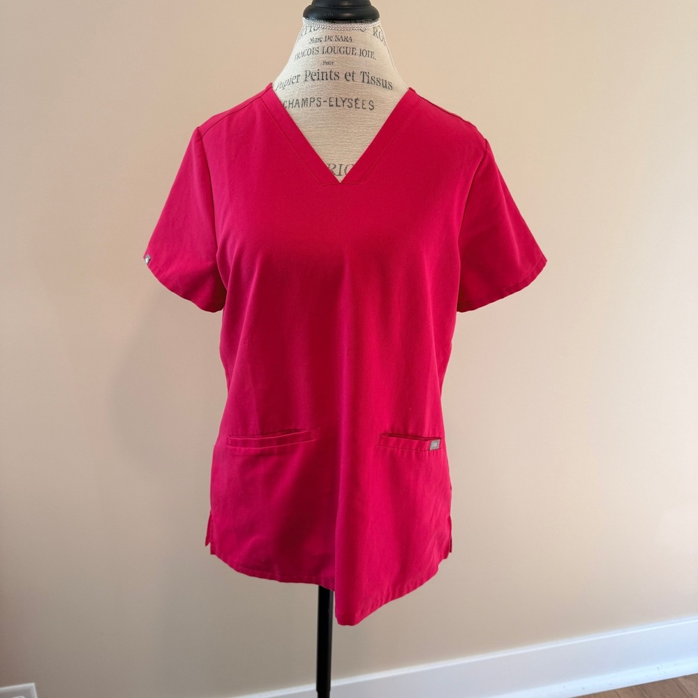 Figs Women's Hot‎ Pink Scrub Top Size M